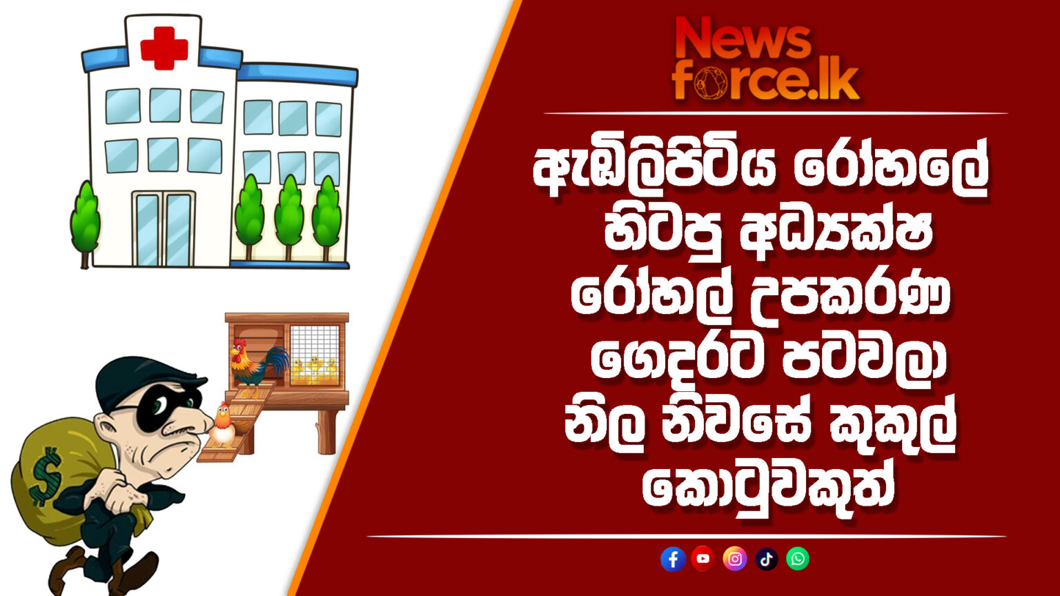 ඇඹිලිපිටිය රෝහලේ හිටපු අධ්යක්ෂ රෝහල් උපකරණ ගෙදරට පටවලා නිල නිවසේ කුකුල් කොටුවකුත්
