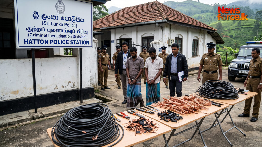 දුරකථන රැහැන් කපා තඹ රැගෙන අලෙවිකරන ජාවාරම්කරුවන් දෙදෙනෙකු අත්අඩංගුවට