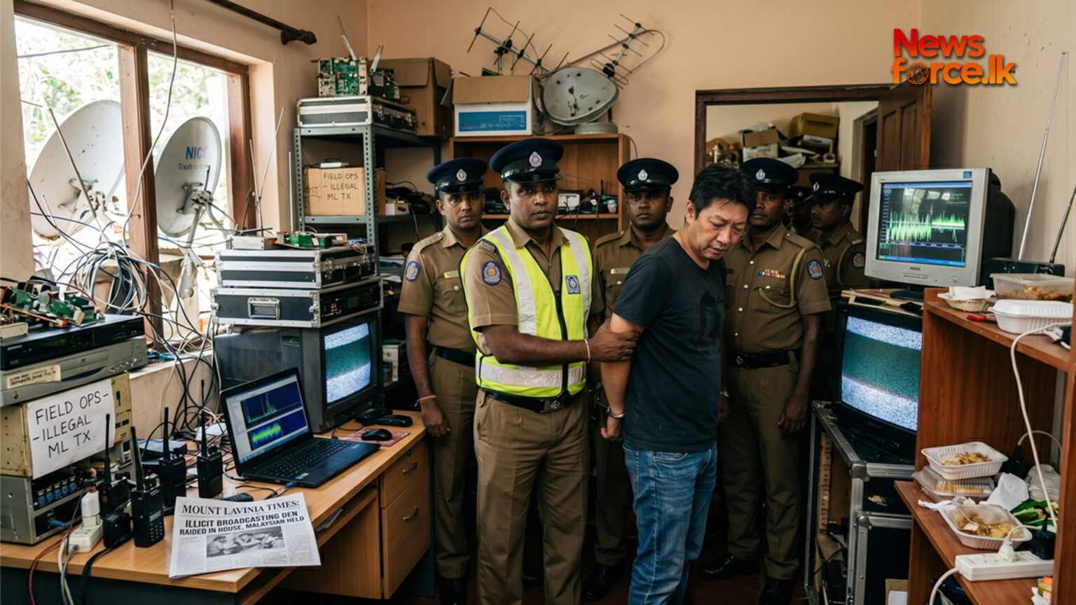 නීතිවිරෝධීව නිවසේ රූපවාහිනී සම්ප්රේෂණාගාරයක් පවත්වාගෙන යමින් ලංකාවට ඨ්.ව් පෙන්නූ මැලේසියානුවාට වැඩ වරදී