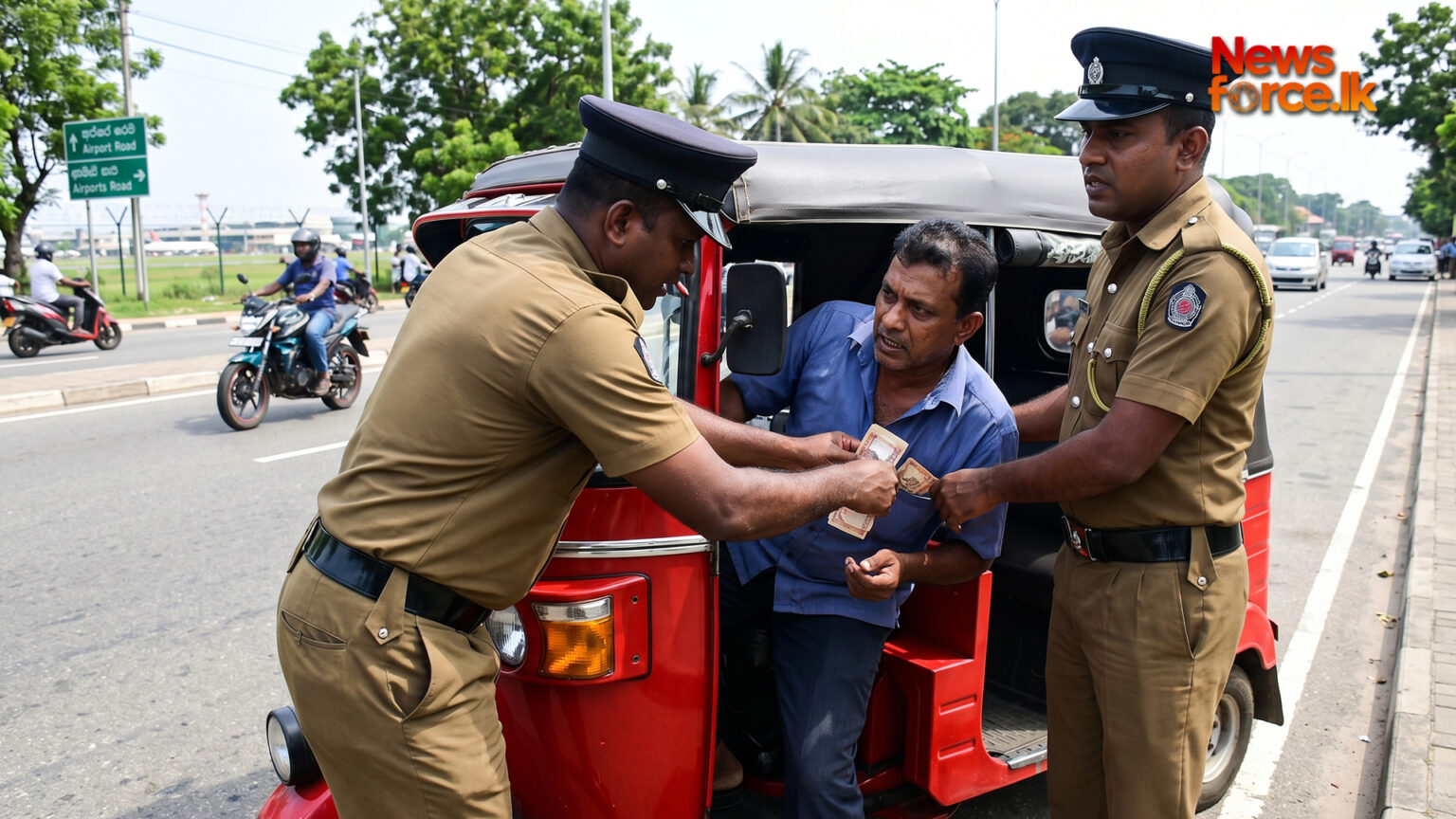 ත්රීරෝදරථ රියදුරෙකුට පහරදී මුදල් කොල්ලකෑ කොස්තාපල්වරු දෙදෙනෙකු අත්අඩංගුවට
