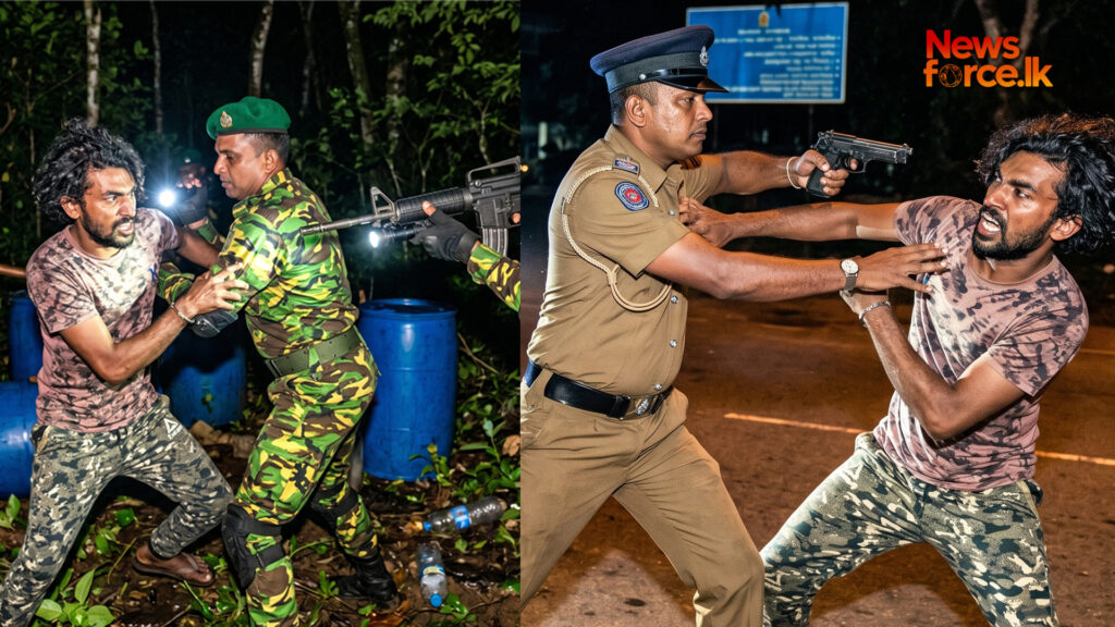 පොලීසිය සමග පොර බැදීමේදී නීතිවිරෝධී මත්පැන් ජාවාරම්කරුට වෙඩි වදියි
